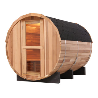 6 feet Patchwork Red Cedar Barrel Sauna