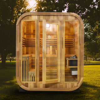 Patchwork Red Cedar Square Sauna