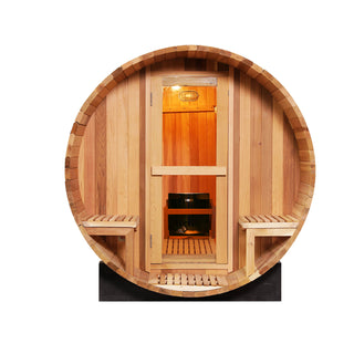 7.8 feet Patchwork Red Cedar Barrel Sauna