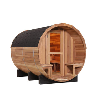 7.8 feet Patchwork Red Cedar Barrel Sauna