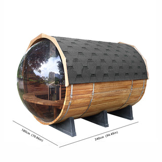 7.8 feet Acrylic barrel sauna