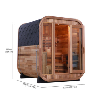 Patchwork Red Cedar Square Sauna