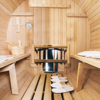 7.8 feet Hemlock barrel sauna