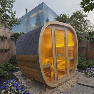 4-person Brown Square Outdoor Sauna